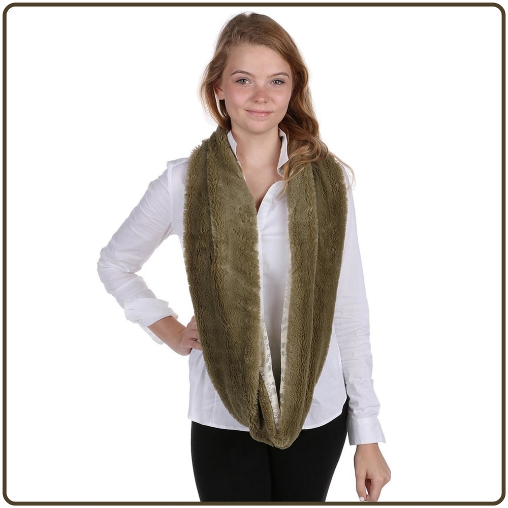 Faux Fur Lace Infinity Scarf
